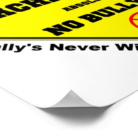 Geen pesterijen poster (Hoek)