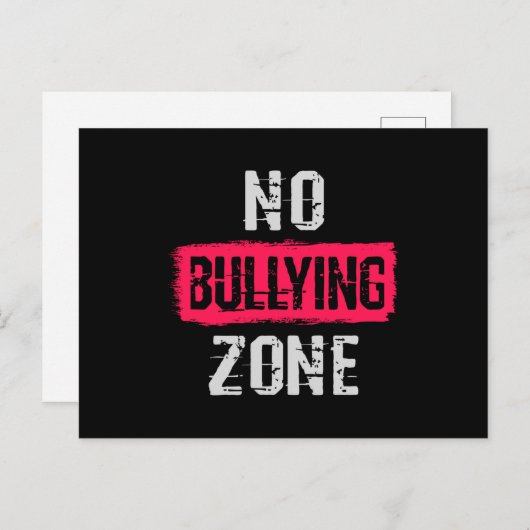 Geen pesterzone briefkaart (Voorkant / Achterkant)