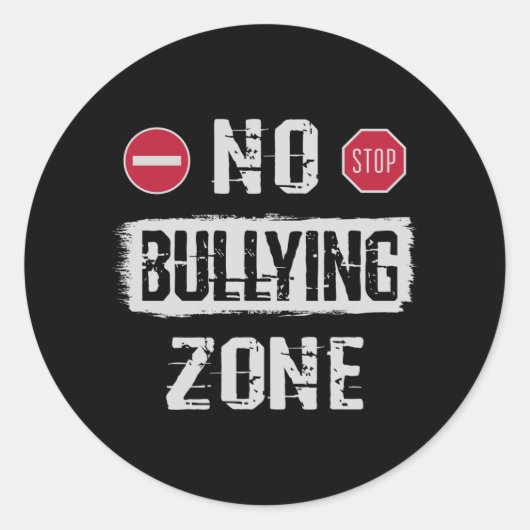 Geen pesterzone ronde sticker (Voorkant)
