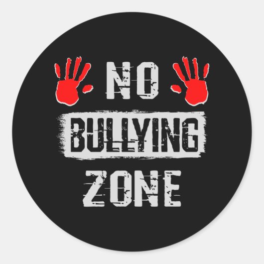 Geen pesterzone ronde sticker (Voorkant)