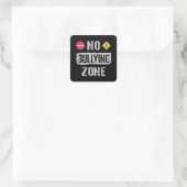 Geen pesterzone vierkante sticker (Tas)
