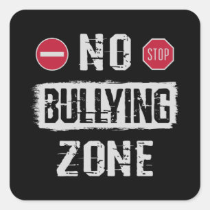 Geen pesterzone vierkante sticker