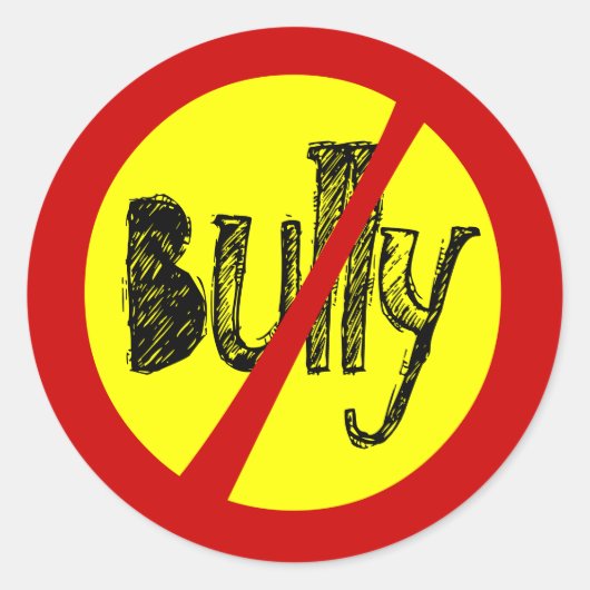 Geen pestkop anti pesten school Sticker (Voorkant)