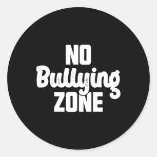 Geen pestzone Stop Pesten Vriendelijkheid Sinaasap Ronde Sticker