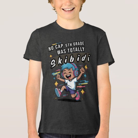 Geen Pet 5e graad was volledig Skibidi Tri-Blend Shirt (Voorkant)