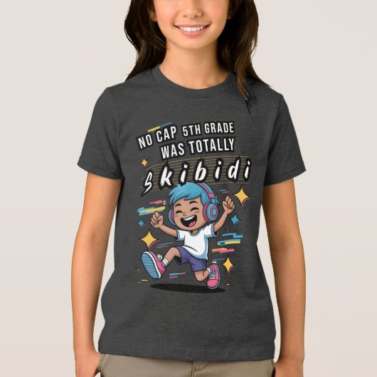 Geen Pet 5e graad was volledig Skibidi Tri-Blend Shirt (Voorkant)