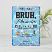 Geen Pet Bruh, Jongen Tiener Verjaardag Pizza Pool Kaart (Staand voorkant)