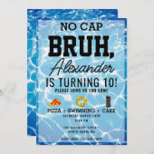 Geen Pet Bruh, Jongen Tiener Verjaardag Pizza Pool Kaart (Voorkant / Achterkant)