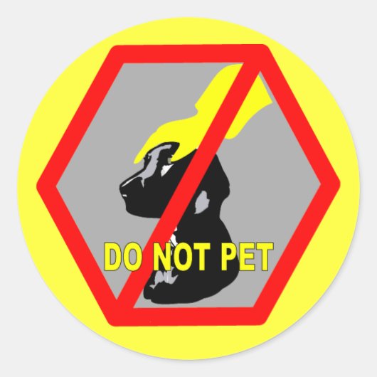 GEEN PET DOG RONDE STICKER (Voorkant)