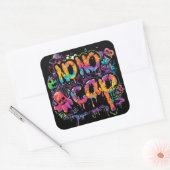 Geen pet | ExDesigner | Halloween Vierkante Sticker (Envelop)