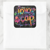 Geen pet | ExDesigner | Halloween Vierkante Sticker (Tas)