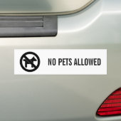 GEEN PETS TOEGESTAAN BUMPERSTICKER (Op auto)