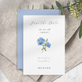 Geen Photo Grey Script Hydrangea Sla de Date Kaart