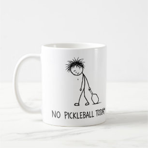 Geen Pickleball Vandaag Funny Sad Stick Figure Man Koffiemok