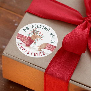 Geen pieken tot kerst   Dachshund Dog Sweater Ronde Sticker