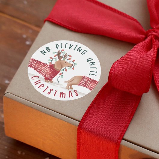 Geen pieken tot kerst | Dachshund Dog Sweater Ronde Sticker