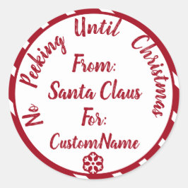 Geen pieken tot kerstcadeau ronde sticker