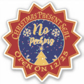 Geen piepen openen tot Kerstmis één Rood Sticker (Voorkant)
