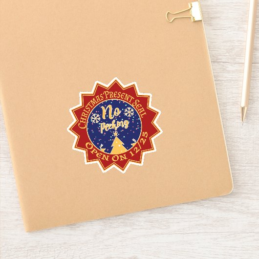 Geen piepen openen tot Kerstmis één Rood Sticker (Notitieboek)