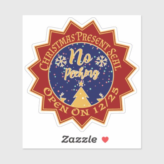 Geen piepen openen tot Kerstmis één Rood Sticker (Vel)