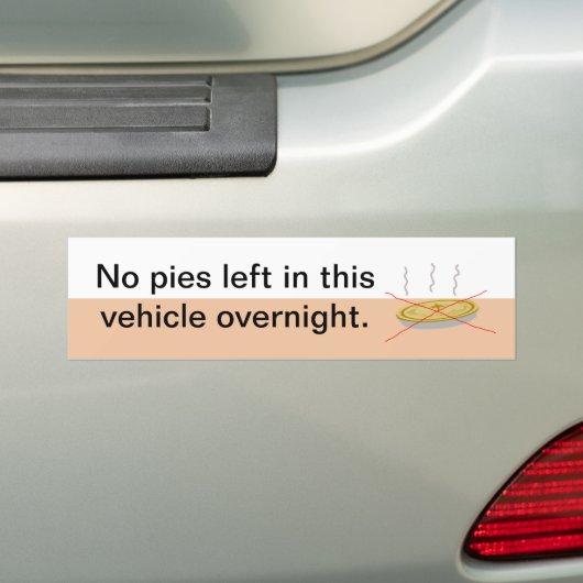 Geen Pies hier Bumpersticker (Op auto)