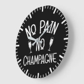 Geen pijn bij champagne - grappige gym-werkout grote klok (Hoek)