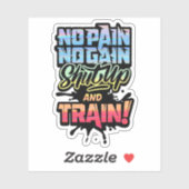 Geen pijn Geen Gain Gym Motivatie - Workout Fitnes Sticker (Vel)