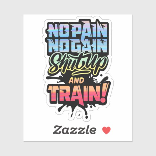 Geen pijn Geen Gain Gym Motivatie - Workout Fitnes Sticker (Vel)