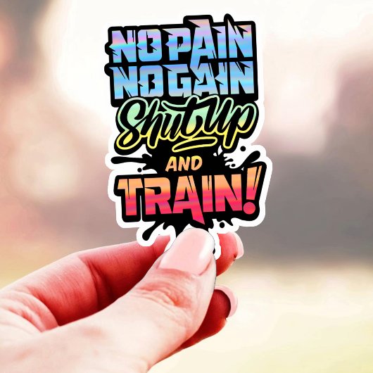 Geen pijn Geen Gain Gym Motivatie - Workout Fitnes Sticker