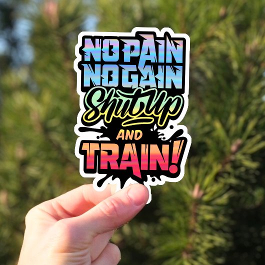Geen pijn Geen Gain Gym Motivatie - Workout Fitnes Sticker