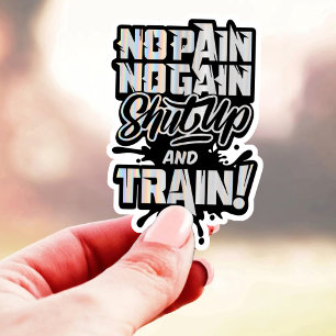 Geen pijn Geen Gain Gym Motivatie - Workout Fitnes Sticker