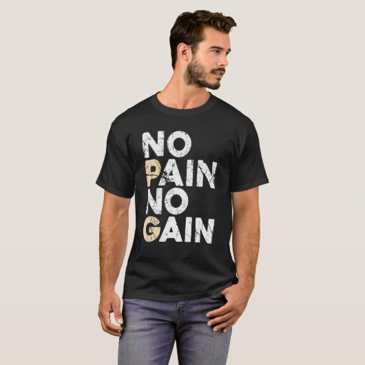 Geen Pijn Geen Gain Mannen Vrouwen Bodybuilding Wo T-shirt (Voorkant volledig)