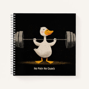Geen Pijn Geen Gehak – Grappige Gym Eend Kunst Notitieboek