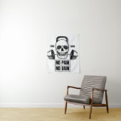 Geen pijn Geen pijn Barbell en schedel Wandkleed (In situ)