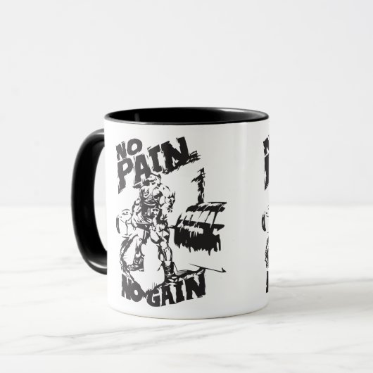 Geen pijn geen pijn - Bodybuilding Motivatie Mok (Voorkant links)