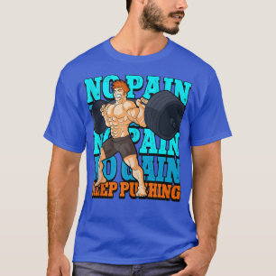 Geen pijn Geen pijn Gewichtstofinrichting fitness T-shirt