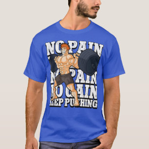 Geen pijn Geen pijn Gewichtstofinrichting fitness T-shirt