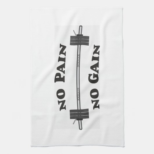 Geen pijn Geen pijn Gym Towel - Wit Theedoek (Verticaal)