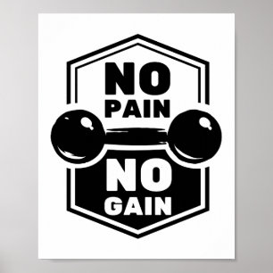 Geen pijn geen pijn   Motivatie Gym Fitness-offert Poster