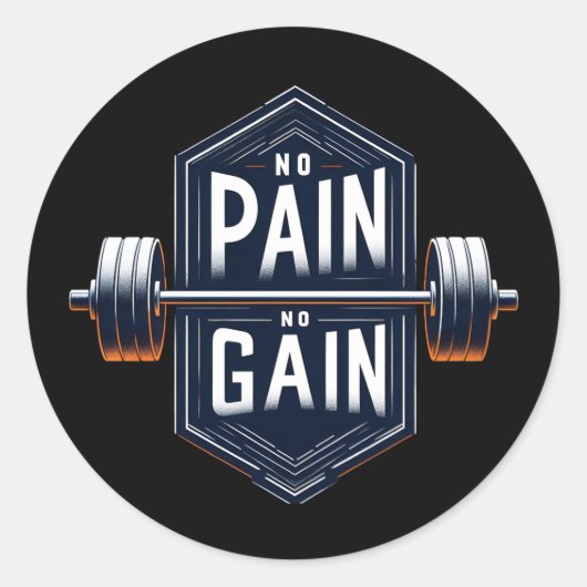 Geen pijn geen pijn ronde sticker (Voorkant)