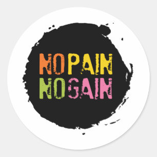 Geen pijn geen pijn ronde sticker