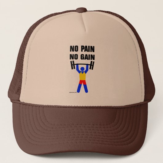 Geen pijn geen pijn trucker pet (Voorkant)