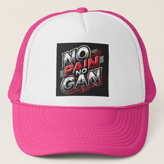 Geen pijn geen pijn trucker pet (Voorkant)
