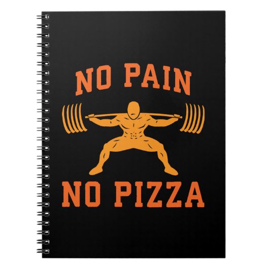 Geen pijn, geen pizza - Carbs - Grappige Workout n Notitieboek (Voorkant)