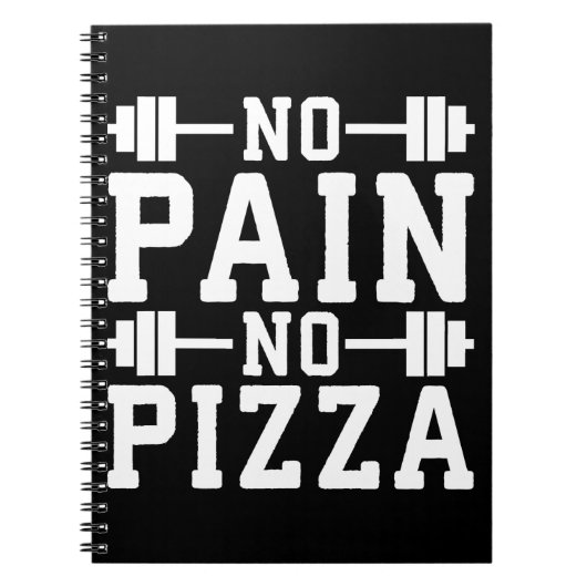 Geen pijn, geen pizza - Carbs - Grappige Workout n Notitieboek (Voorkant)