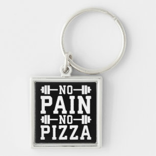 Geen pijn, geen pizza - Carbs - Grappige Workout n Sleutelhanger