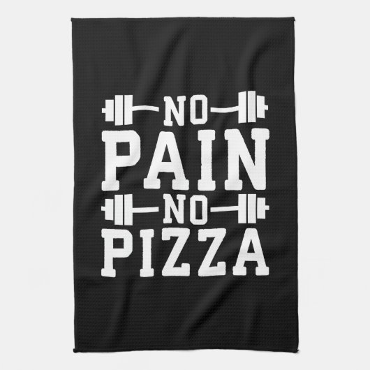 Geen pijn, geen pizza - Carbs - Grappige Workout n Theedoek (Verticaal)
