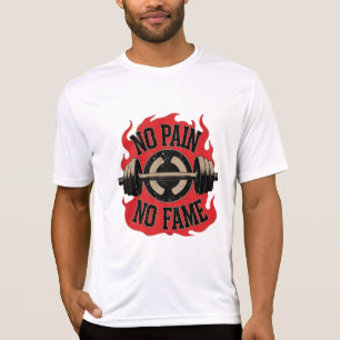 Geen Pijn Geen Roem Gedistresseerd Vintage Gym Emb T-shirt