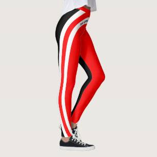 Geen pijn Geen tinnen rood wit en zwart Leggings