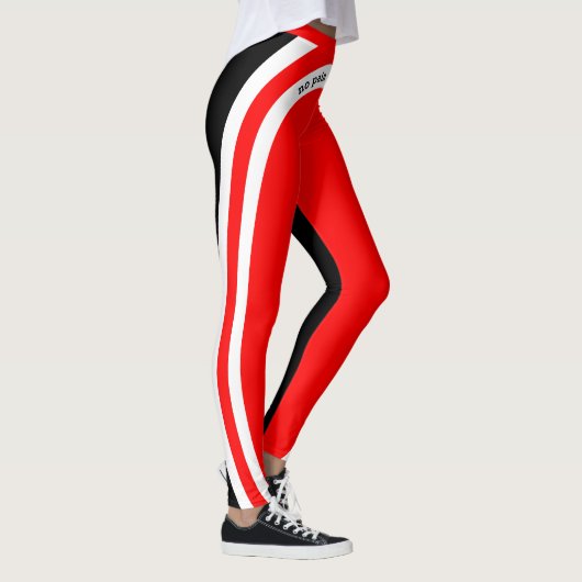 Geen pijn Geen tinnen rood wit en zwart Leggings (Rechts)